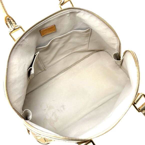 LOUIS VUITTON Vintage Monogram Miroir Alma GM Gold Tote Bag Patent [106435] - Picture 13 of 16